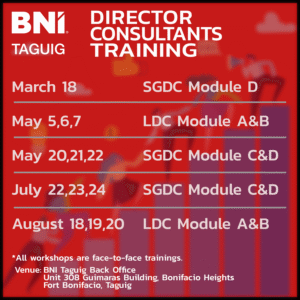 BNI Taguig Director Consultant Trainings